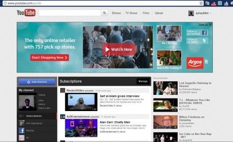 youtube new homepage