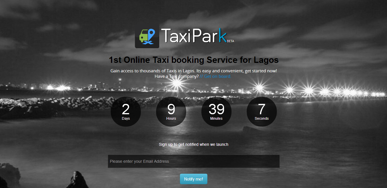 TaxiPark landpage