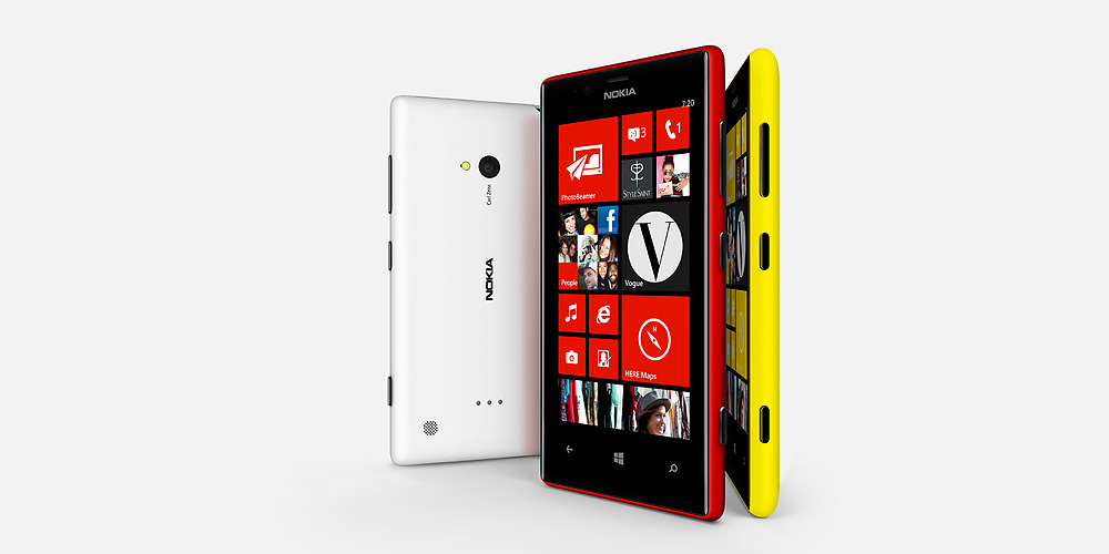 Lumia 520 - front, side and back view